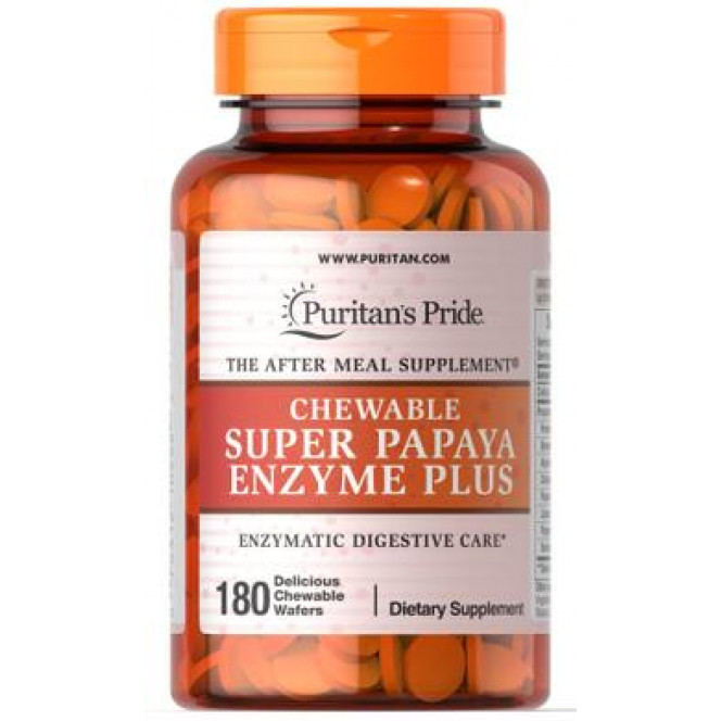 Papaya Enzymes, Chewable Super Papaya Enzyme Plus, Puritan's Pride, 180 Chewable Tablets 186, Z05361 .. Discounts, promotions, 100% original products. Worldwide shipping, free shipping, world, health, cosmetics, fitness