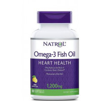 Omega-3 Fish Oil, Omega-3 30%, Natrol, 1200 mg, Lemon Flavor, 60 Softgels, Z05743
 