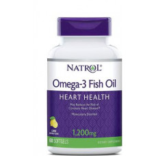 Рыбий жир Омега-3, Omega-3 30%, Natrol, 1200 мг, вкус лимона, 60 гелевых капсул, Z05743
  