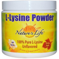 L-Lysine, L-Lysine Powder, Unflavored, Natures Life, 200 g, Z05754
 