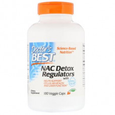 N-Ацетилцистеин, NAC Detox Regulators, Doctors Best, 180 гелевых капсул, Z05776
  