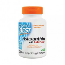 Astaxanthin, Astaxanthin AstaPure, Doctors Best, 6 mg, 30 Capsules, Z05778
 