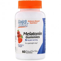 Melatonin, Melatonin Gummies, Doctors Best, 5 mg, Strawberry Flavor, 60 Gummies, Z05785
 