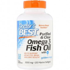 Рыбий жир Омега-3, Omega 3 Fish Oil with Goldenomega, Doctors Best, 1000 мг, 120 капсул, Z05789
  