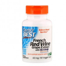 Doctors Best French Red Wine Extract, BioVin, 60 mg, 90 Softgels, Z05790
 