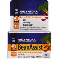 Enzyme for the digestion of complex carbohydrates, BeanAssist, Enzymedica, 30 capsules, Z05850
 