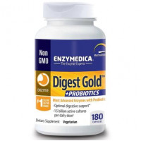 Probiotics + Enzymes, Digest Gold + Probiotics, Enzymedica, 180 Capsules, Z05854
 