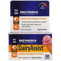 Ферменты для переваривания лактозы, DairyAssist, Enzymedica, для веганов, 30 капсул, Z05873
  