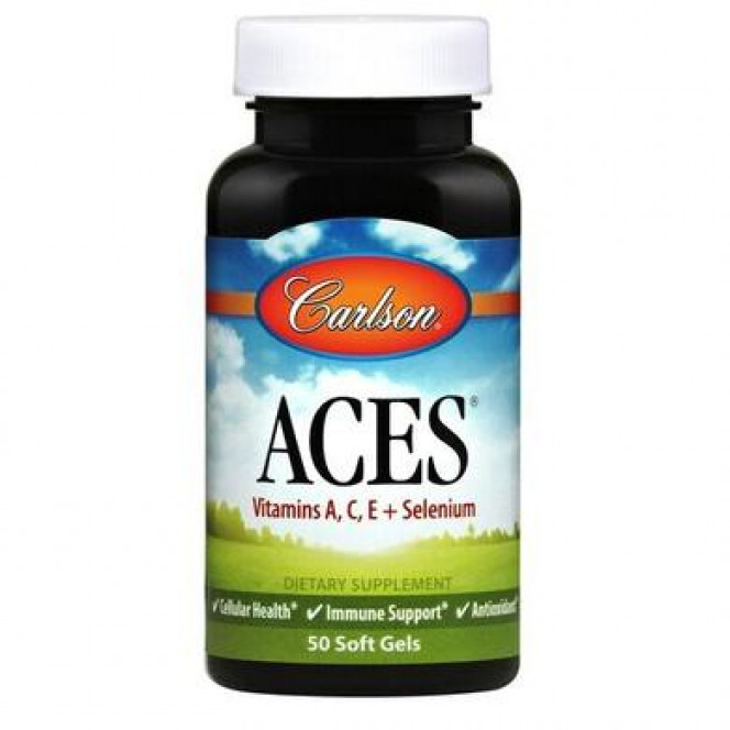 Антиоксидантная защита, ACES+ selenium, Carlson Labs, 50 гелевых капсул, Z06792
  