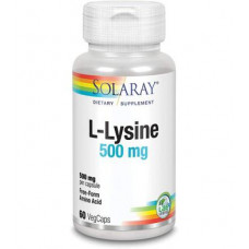 Лизин, L-Lysine, Solaray, 500 мг, 60 вегетарианских капсул, Z06808
  