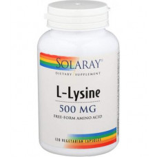 Лизин, L-Lysine, Solaray, 500 мг, 120 вегетарианских капсул, Z06809
  