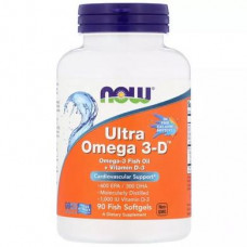 Ультра Омега 3 и витамин D, Ultra Omega 3-D, Now Foods, 90 гелевых капсул, Z06889
  