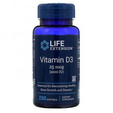 Vitamin D-3, Vitamin D3, Life Extension, 1000 IU, 250 Softgels, Z07030
 