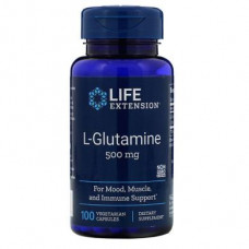 L- глютамин, L-Glutamine, Life Extension, 500 мг, 100 капсул, Z07106
  