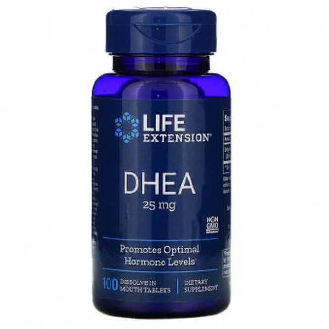 Дегидроэпиандростерон, DHEA, Life Extension, 25 мг, 100 растворимых таблеток, Z07112
  