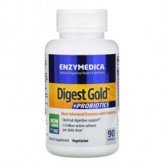 Enzymes and Probiotics, Digest Gold, Digest Gold + Probiotics, Enzymedica, 90 Capsules, Z07131
 