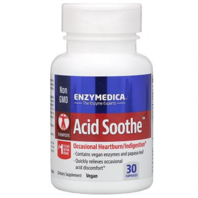 Энзимы, Acid Soothe, Enzymedica, 30 капсул, Z07134
  