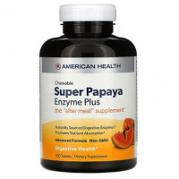 Ферменты + папайя, Super Papaya Enzyme Plus, American Health, 360 жевательных таблеток, Z07138
  