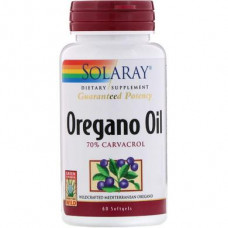 Oregano Oil, 70% Carvacrol, Solaray, 60 Softgels, Z07219
 