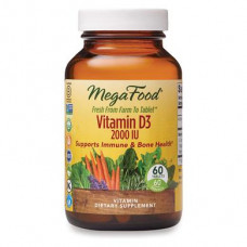 Витамин D3, Vitamin D3, MegaFood, 2000 МЕ, 60 таблеток, Z07259
  