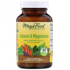 Calcium & Magnesium, Calcium & Magnesium, MegaFood, 60 Tablets, Z07262
 