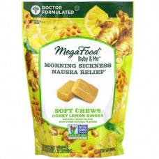 Morning Sickness Nausea Relief, MegaFood, Honey Lemon Ginger Flavor, 30 Gummies, Z07277
 