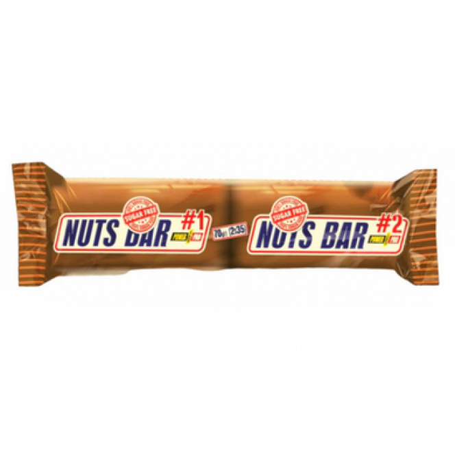 Bar, Nuts Bar with Peanuts and Caramel (Sugar Free), PowerPro, 70 g, Z07329
 