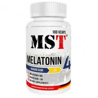 Melatonin 4 + Magnesium + B6, Melatonine 4 + Magnesium + B6, MST Nutrition, 100 Veggie Caps, Z07347
 