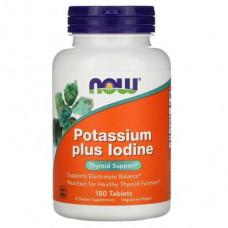 Potassium Plus Iodine, Now Foods, 225 mcg, 180 Tablets, Z07781
 