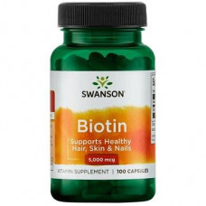 Biotin, Biotin, Swanson, 5000 mcg, 100 Capsules, Z07798
 