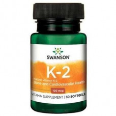 Vitamin K2, Ultra Natural Vitamin K2, Swanson, 50 mcg, 30 Softgels, Z07803
 