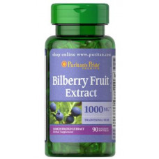 Blueberry, Bilberry 4: 1 Extract, Puritans Pride, 1000 mg, 90 Softgels, Z07856
 