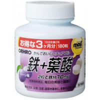 Iron and Folic Acid Complex Supplement 60g, Orihiro, Berry Flavor, 120 Tablets, Z08197
 