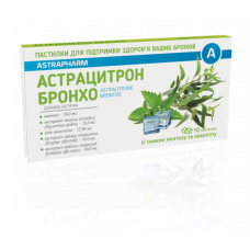 Астрацитрон Бронхо, Астрафарм, вкус ментол-эвкалипт, 10 пастилок, Z08364
  