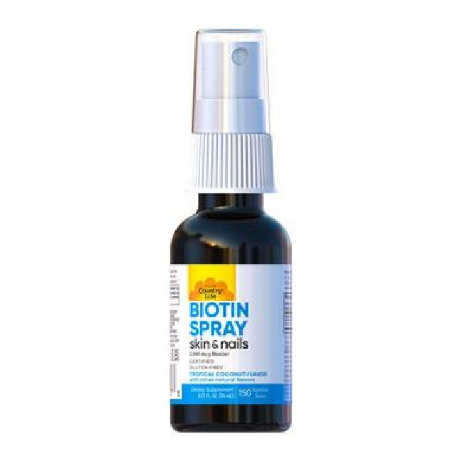 Biotin, Country Life, tropical coconut flavor, 2000 mcg, spray 24 ml 516, Z08406 .. Discounts, promotions, 100% original products. Worldwide shipping, free shipping, world, health, cosmetics, fitness