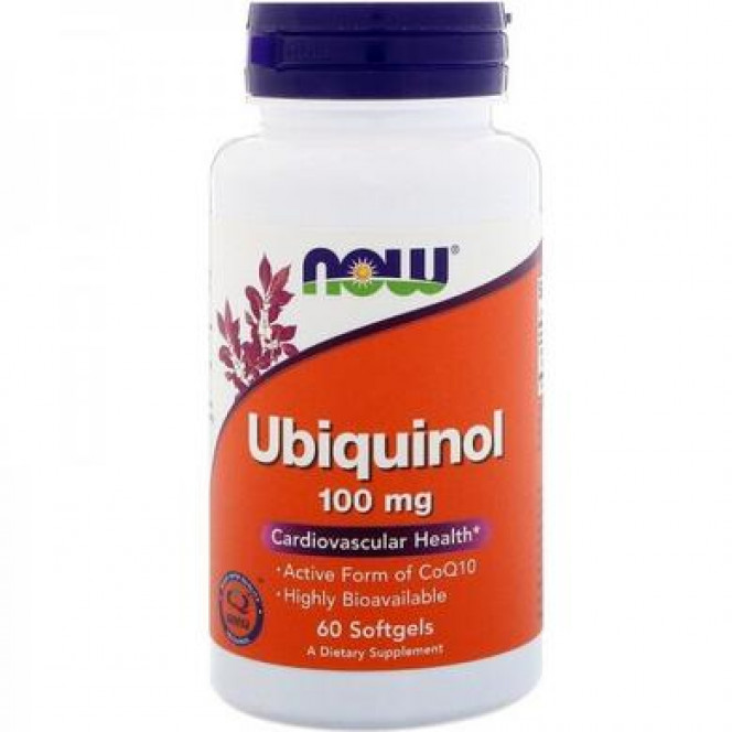 Убихинол (CoQ10), Ubiquinol, Now Foods, 100 мг, 60 гелевых капсул, Z08460
  