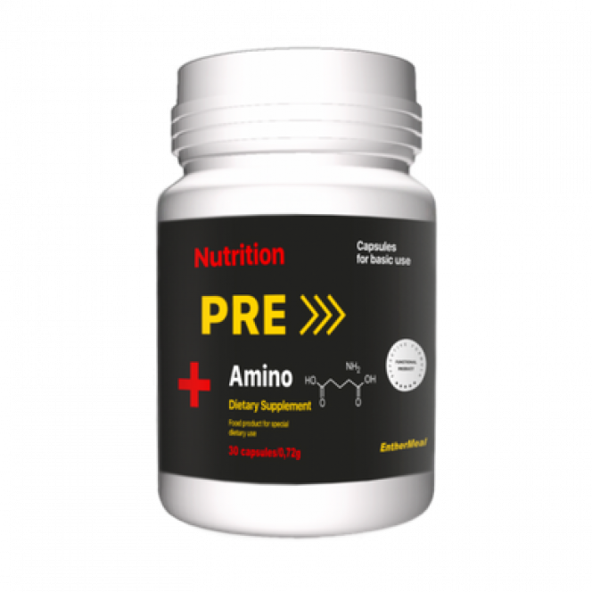 Тонизирующая добавка PRE Amino+, EntherMeal, 30 капсул, Z08568
  