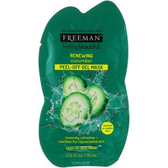 Очищающая маска-пленка для лица огуречная, Feeling Beautiful Facial Peel-Off Mask Cucumber, Freeman, 15 мл, Z08706
  