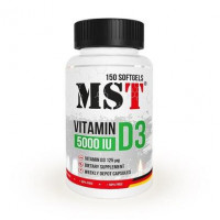 Vitamin D3, Vitamin D3, MST Nutrition, 5000 IU, 150 Softgels, Z08743
 