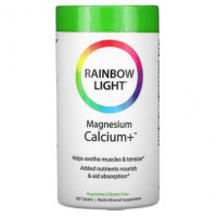 Magnesium Calcium +, Magnesium Calcium +, Food-Based Formula, Rainbow Light, 180 Tablets, Z09428
 