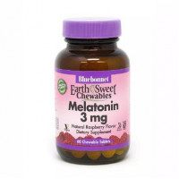 Melatonin, Melatonin, Bluebonnet Nutrition, EarthSweet, Raspberry Flavor, 3 mg, 60 Chewable Tablets, Z09458
 