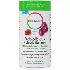 Probiotics, Probiolicious Probiotic Gummies, Delicious Berry Flavor, Rainbow Light, Berry Flavor, 50 Chewable Tablets, Z09464
 