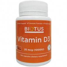 Vitamin D3, Vitamin D3, Biotus, 1000 IU, 120 capsules, Z09480
 