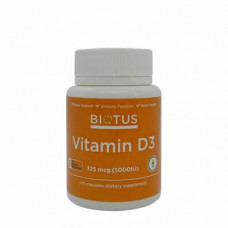 Vitamin D3, Vitamin D3, Biotus, 5000 IU, 100 capsules, Z09482
 