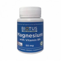 Магний и витамин В6, Magnesium with Vitamin B6, Biotus, 100 таблеток, Z09485
  