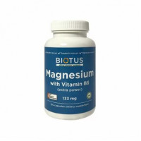 Магний и витамин В6, Magnesium with Vitamin B6, Biotus, экстра сильный, 150 капсул, Z09486
  