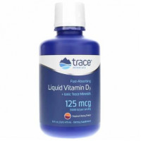 Жидкий витамин Д3, Liquid Vitamin D3, Trace Minerals Research, 5000 ME, вкус тропическая вишня, 473 мл, Z09491
  