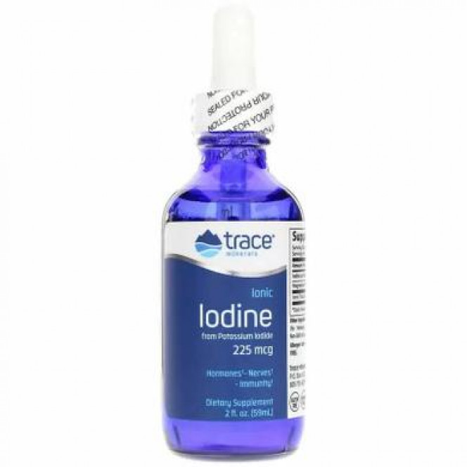 Жидкий йод, Ionic Iodine, Trace Minerals Research, 225 мкг, 59 мл, Z09493
  