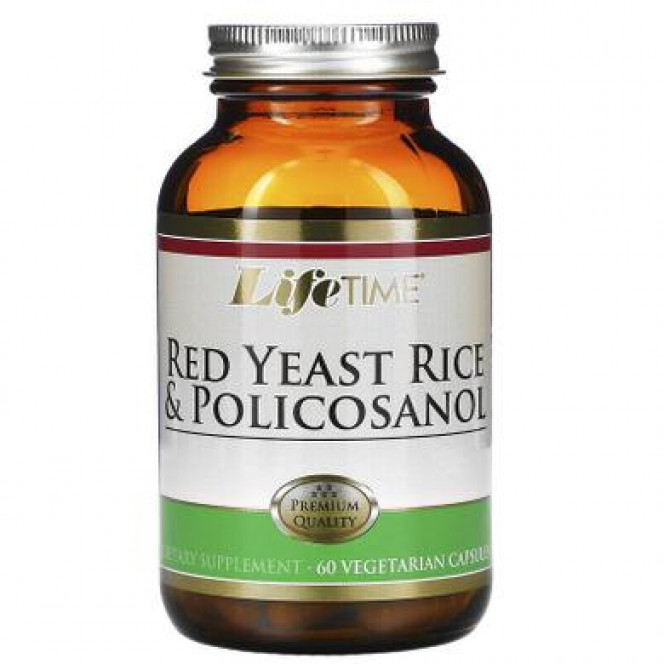 Поликозанол и красный рис, Red Yeast Rice & Policosanol, LifeTime Vitamins, 60 растительных капсул, Z09534
  