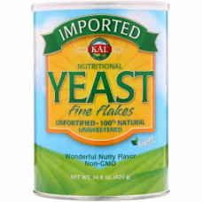 Пищевые дрожжи в хлопьях, Nutritional Yeast, Fine Flakes, Kal, мелкие, 420 г, Z09536
  